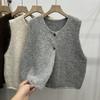 Dimanaf 2025 Vest Sweaters  Autumn Buttons Women Sleeveless Knitting Casual Style Loose Sweater