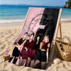 Custom Name Floral Fashion Kpop BP Beach Towel Microfiber Beach Towel, Lightweight and Quick-Dry, for Summer Travel, Swimming Pool Gift