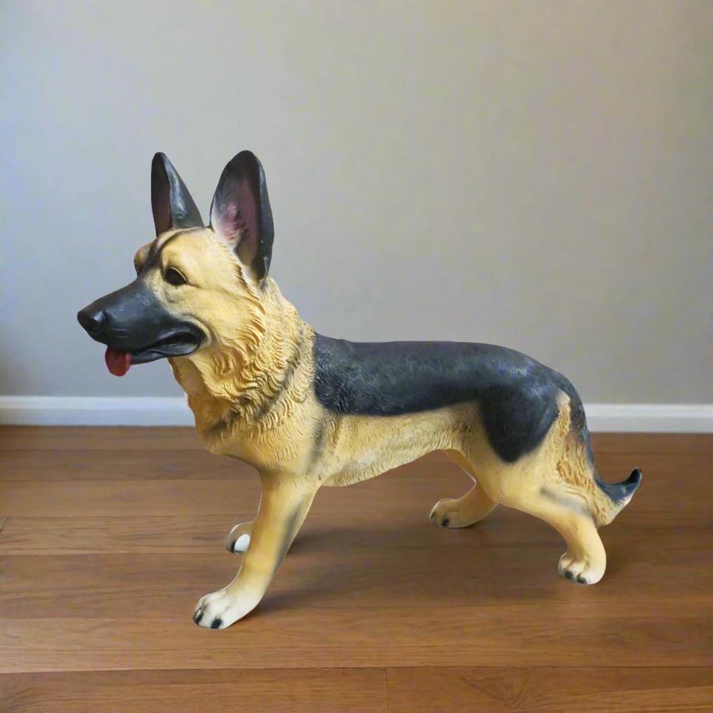 German Shepherd Realistic Dog Showpiece Statue Figure Idol for Home Decor Items Living Room Decoration, 11 Inches Height
