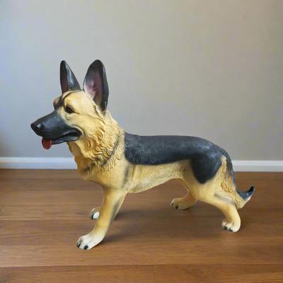 German Shepherd Realistic Dog Showpiece Statue Figure Idol for Home Decor Items Living Room Decoration