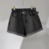 Summer 2021 Women's High Waist Denim Shorts - Loose Slimming A-line, Rolled Hem, Wide Leg, Korean Style Trend