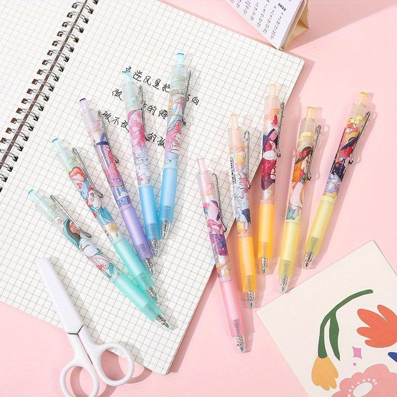 Return To School Season 12pcs 0.5mm Creative Twelve Zodiac Sign Metal Hook Press Pen High Appearance Fresh Neutral Pen Cute Sign Pen