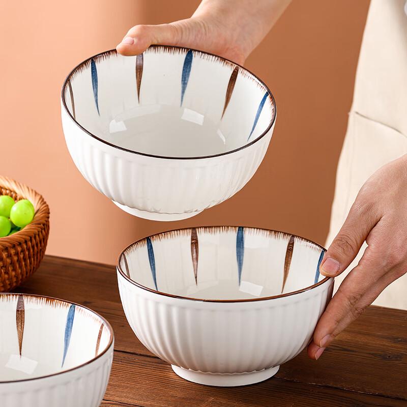 Hekawa House Japanese Underglaze Ceramic 6-inch Bowl Set, 4-pack