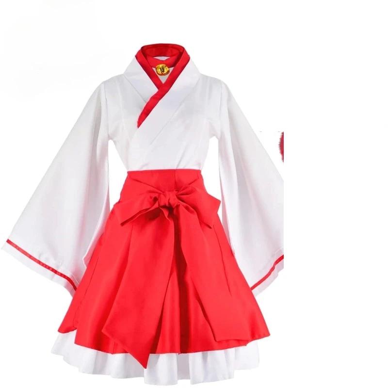 2025 Halloween Cosplay Kostüm in Fuchsform, Rot-Weißer Kimono, Kleidung im japanischen Stil, Outfit für Mädchen,