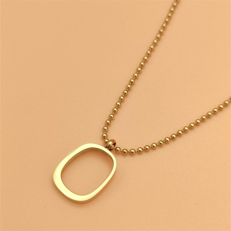 Simple And Versatile Stainless Steel Square Necklace, Sweater Chain Design Female