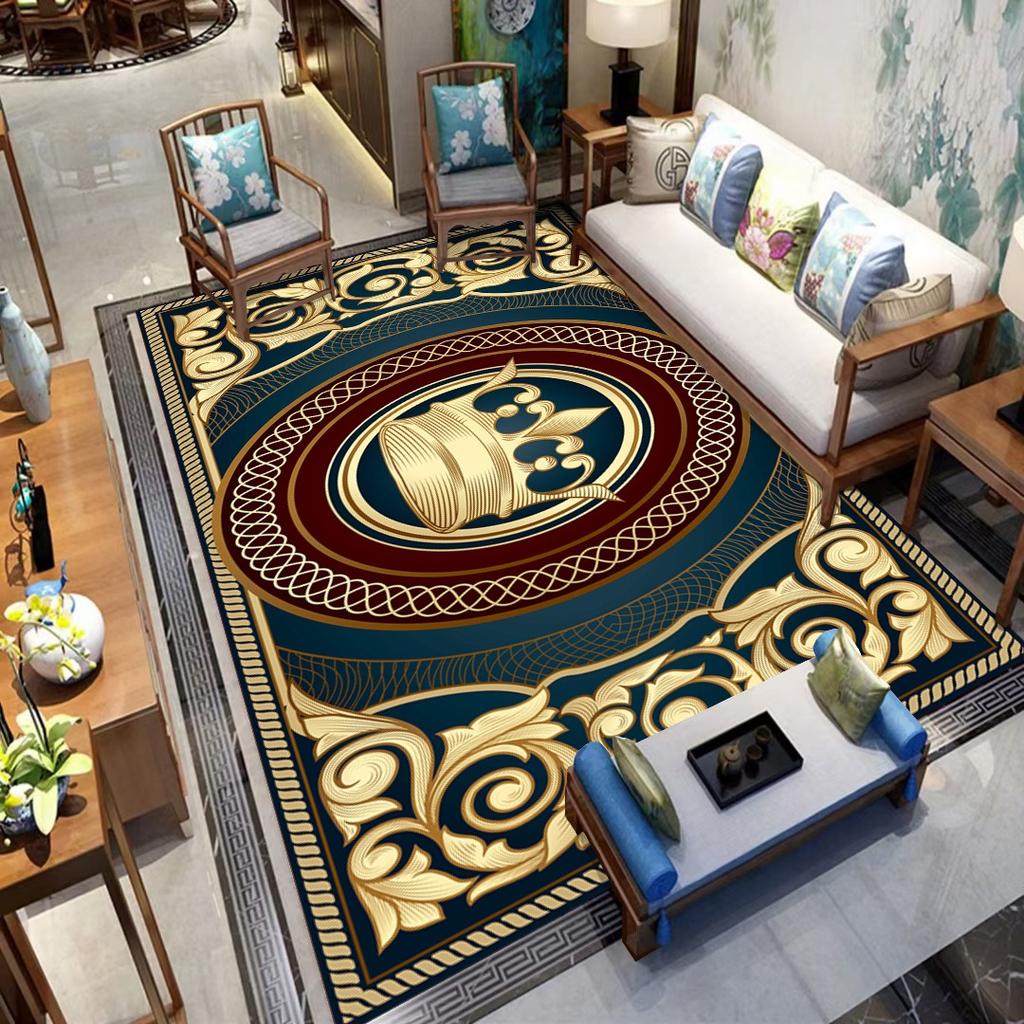 Europe Retro Style Carpet Living Room Sofa Bedroom Bedside Study Kitchen Entrance Door Rug Non-slip Light Luxury Decor Mat