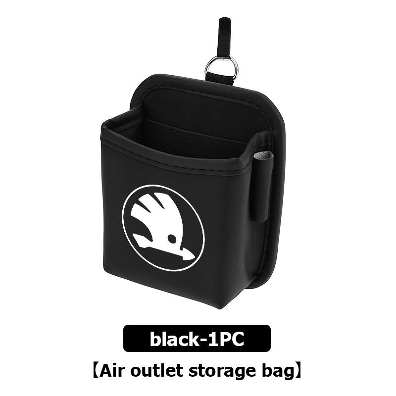 UMVB1 For Skoda Car Storage Bag Air Vent Dashboard Tidy Hanging Organizer Box Auto Accessories Kodiaq Fabia Kamiq Karoq Octavia 2 3