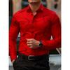 Camicia da Uomo alla Moda con Stampa Geometrica a Linee a Maniche Lunghe Design di Moda Business Casual Vestibilità Slim Non Stiro Versatile Camicia Stile Ins