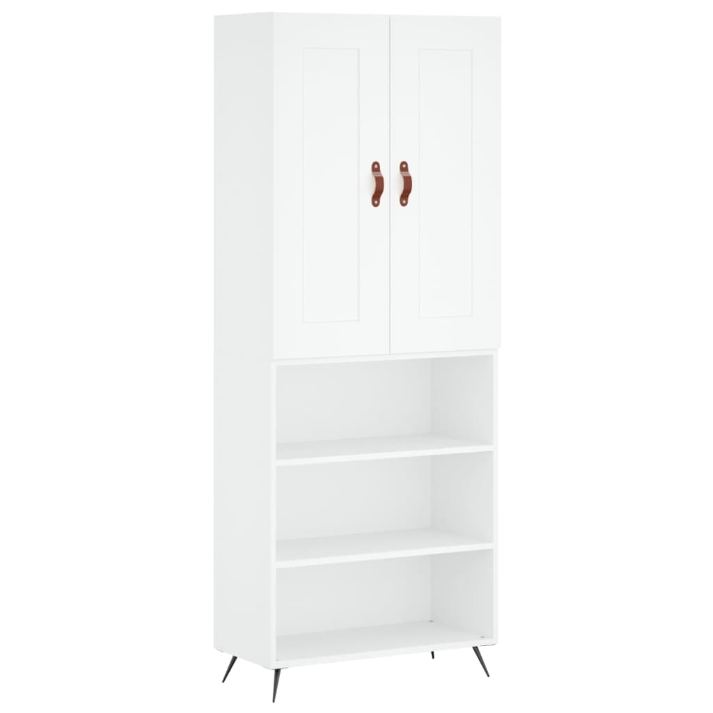 Highboard White 69.5 x 34 x 180 cm Particleboard