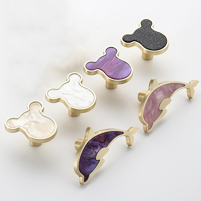 Modern Cupboard Drawer Knobs Wardrobe Furniture Single Hole Door Handle Simple Personality Children's Room Bedside Table Knobs