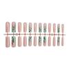 24pcs Press on Nail Long Square Acrylic Autumn Winter Nail Floral Designs Stick on Nail Manicure For Fashion Women