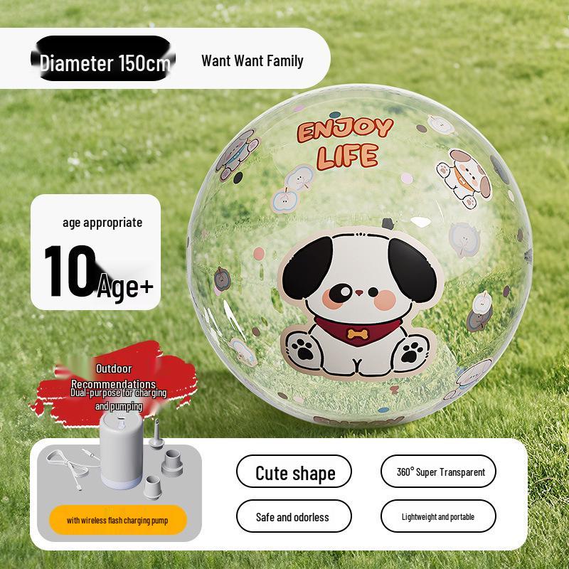 Inflatable Transparent Giant Football Beach Ball for Children and Parent-Child Interaction