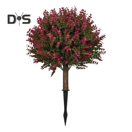 

23-дюймовый искусственный шар для топиарной стрижки, искусственное розовое дерево самшита с шипом в земле, устойчивое к ультрафиолетовому излучению, искусственный кустарник для декора крыльца в саду