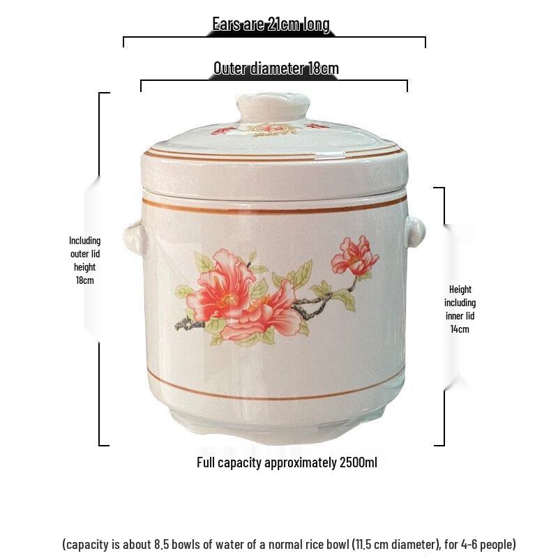 Wutuo Ceramic Double-Boiler Stew Pot