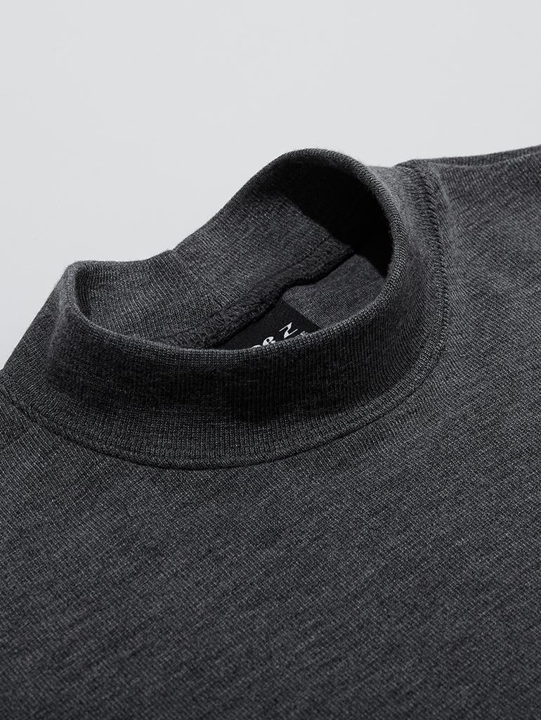 NINEZ Soft Mock Neck Long Sleeve T-Shirt 23Tl04
