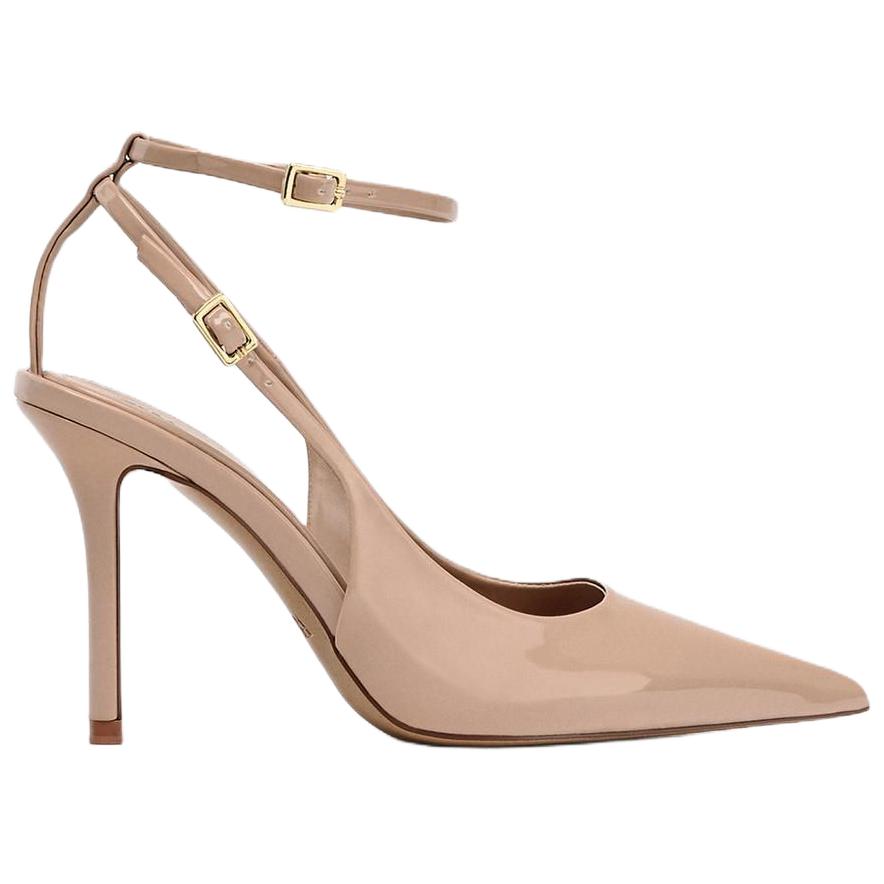 Zara Décolleté a punta con cinturino alla caviglia in vernice Nude Donna 2233510