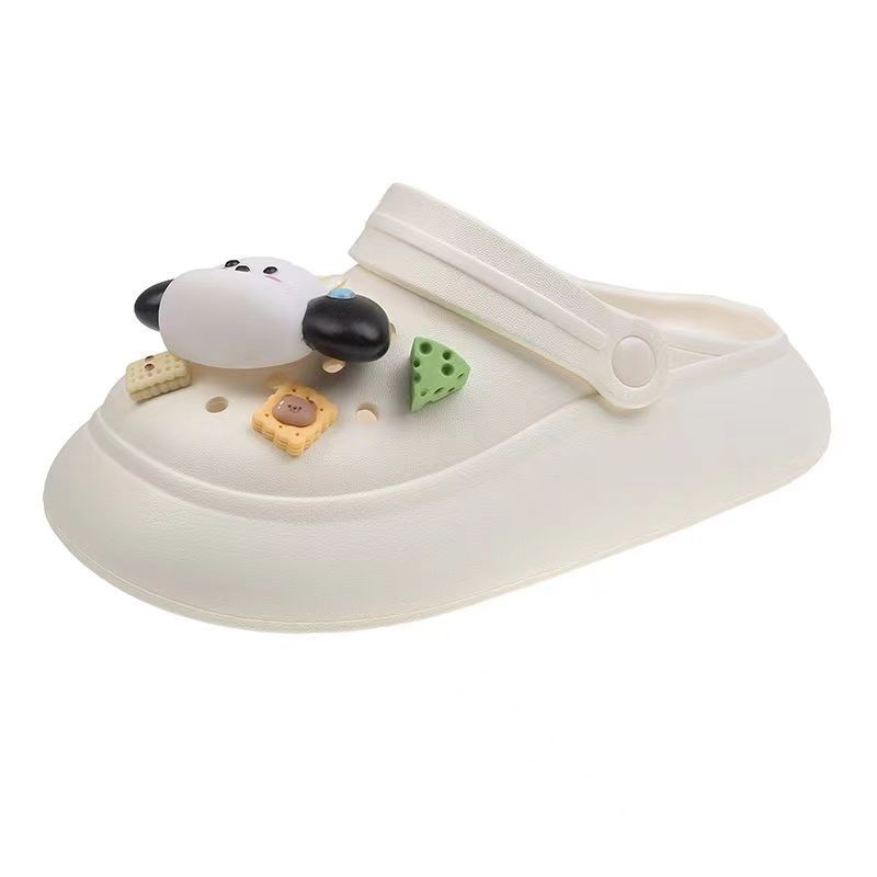 Summer new cute cartoon puppy hole shoes platform bag head slippers women's summer 2025 outer hole shoes