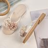 Camellia flower cool slippers fairy shoes summer wear fashion flat beach one-word holiday sandals