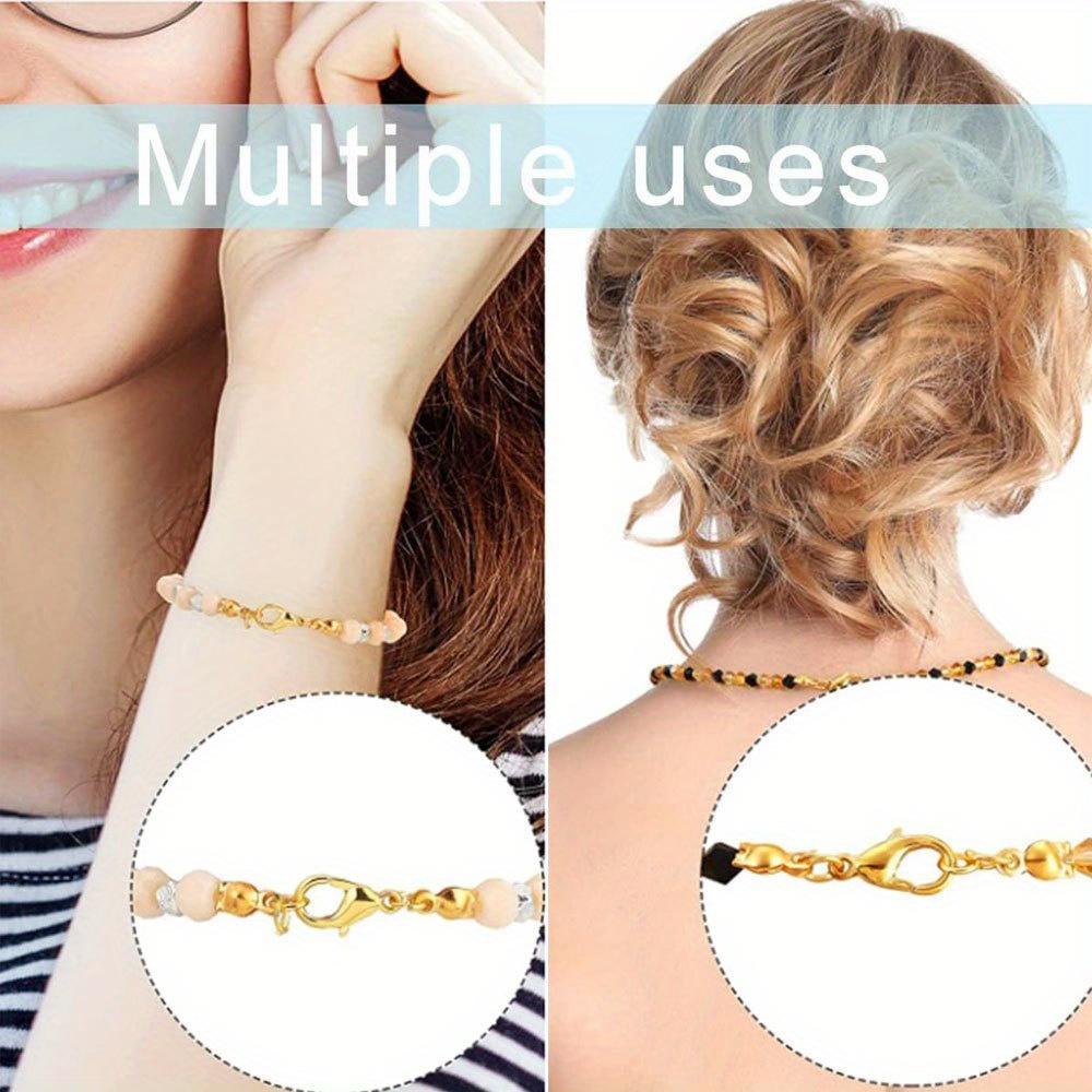 120/240 Stück Schmuckherstellungszubehör-Set, einschließlich Karabinerverschluss, Quetschperlen-Knotenverdeckungen, DIY Schmuckherstellungsmaterialien Armband