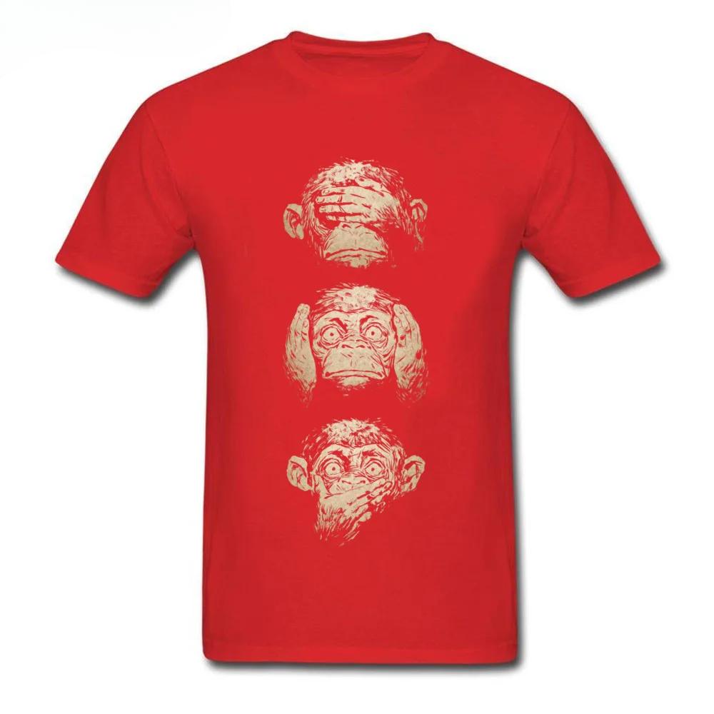Wise Monkeys Funky T Shirt for Man Retro Painting Tees Top Cotton Fabric Short Sleeve Teens Customize Tshirt