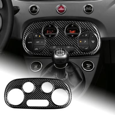 AIRSPEED Carbon Fiber Interior Garnish for Abarth and Fiat This Stylish Central Control Air Conditioning Button Protection Panel Cover Sticker Adds a