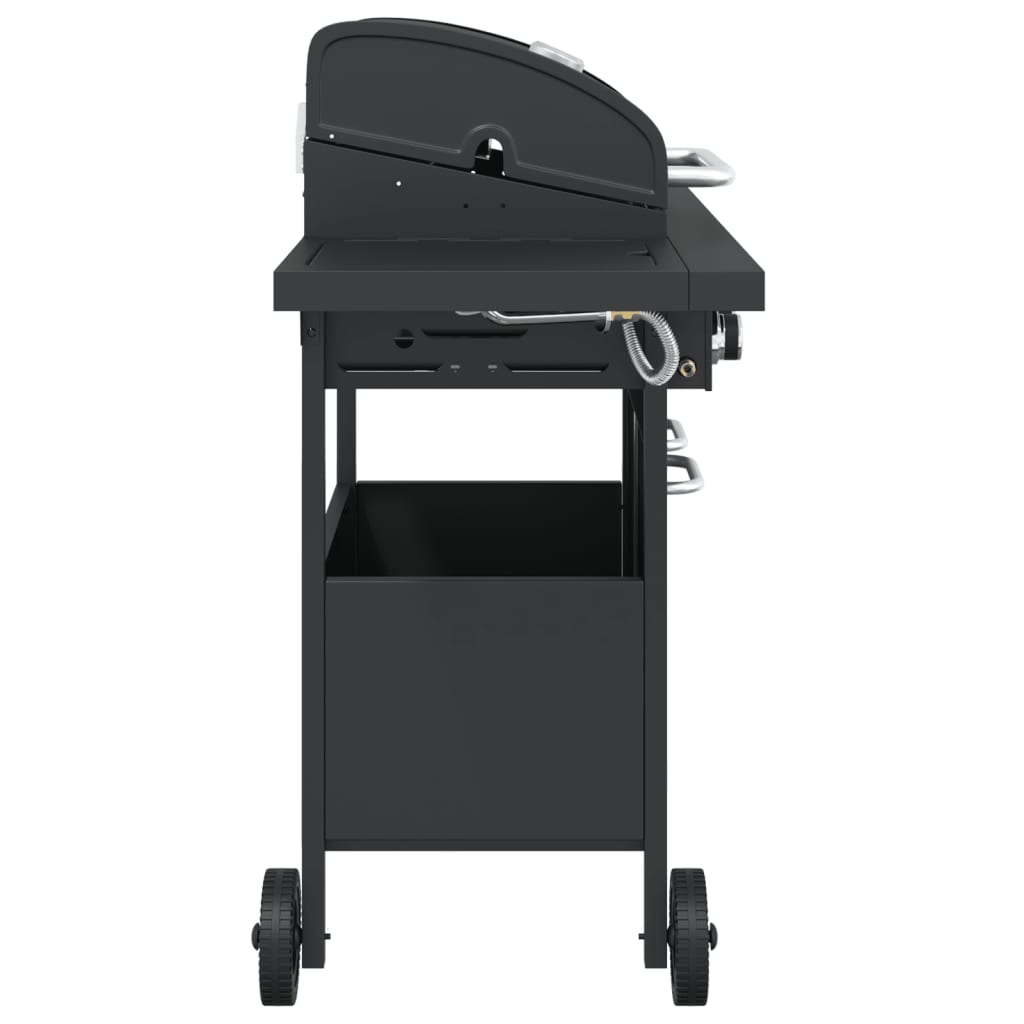 4 Burner Gas Grill in Black Powder Coated Steel