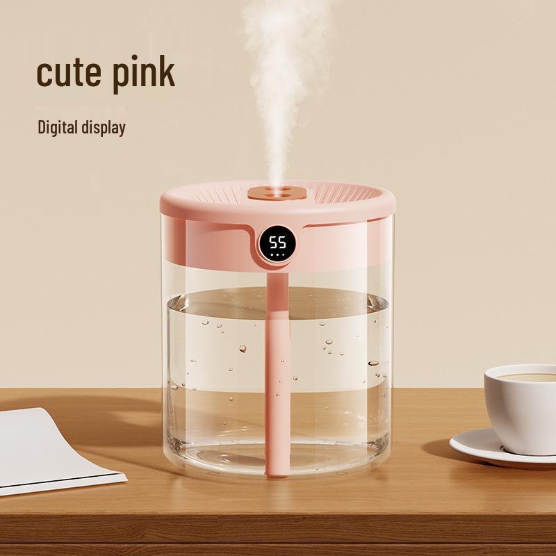 USB 2L Double Spray Humidifier with Silent Operation & Night Light for Home & Office