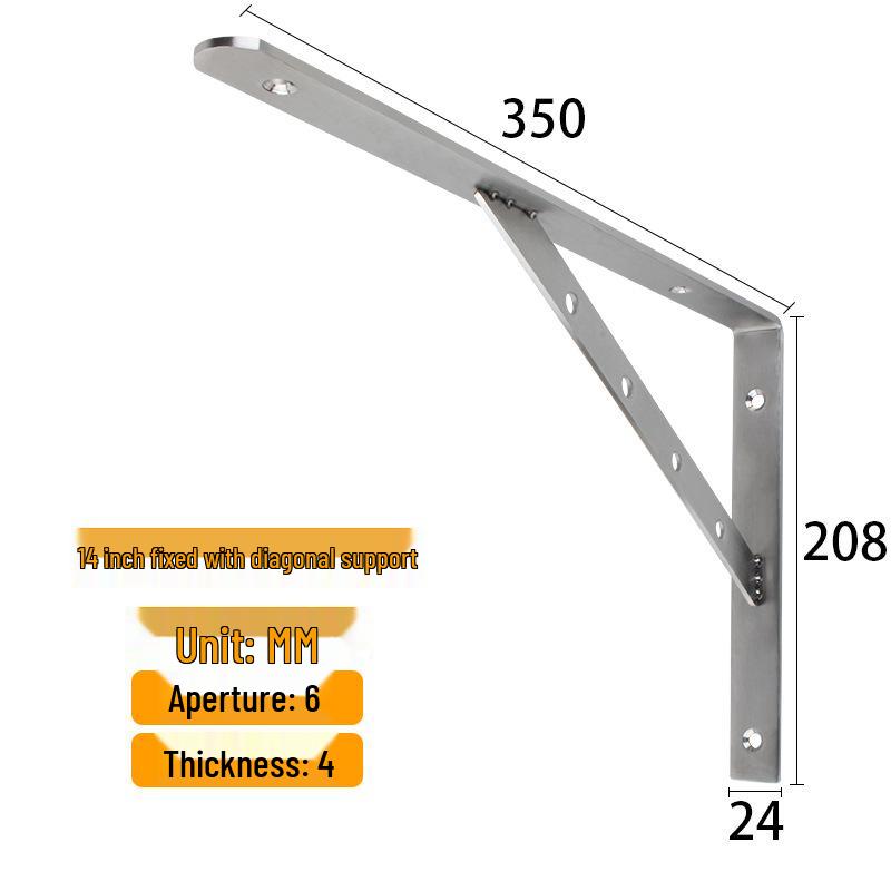 Stainless Steel Wall-Mounted Tripod Bracket for Load-Bearing Support and Partition Fixing