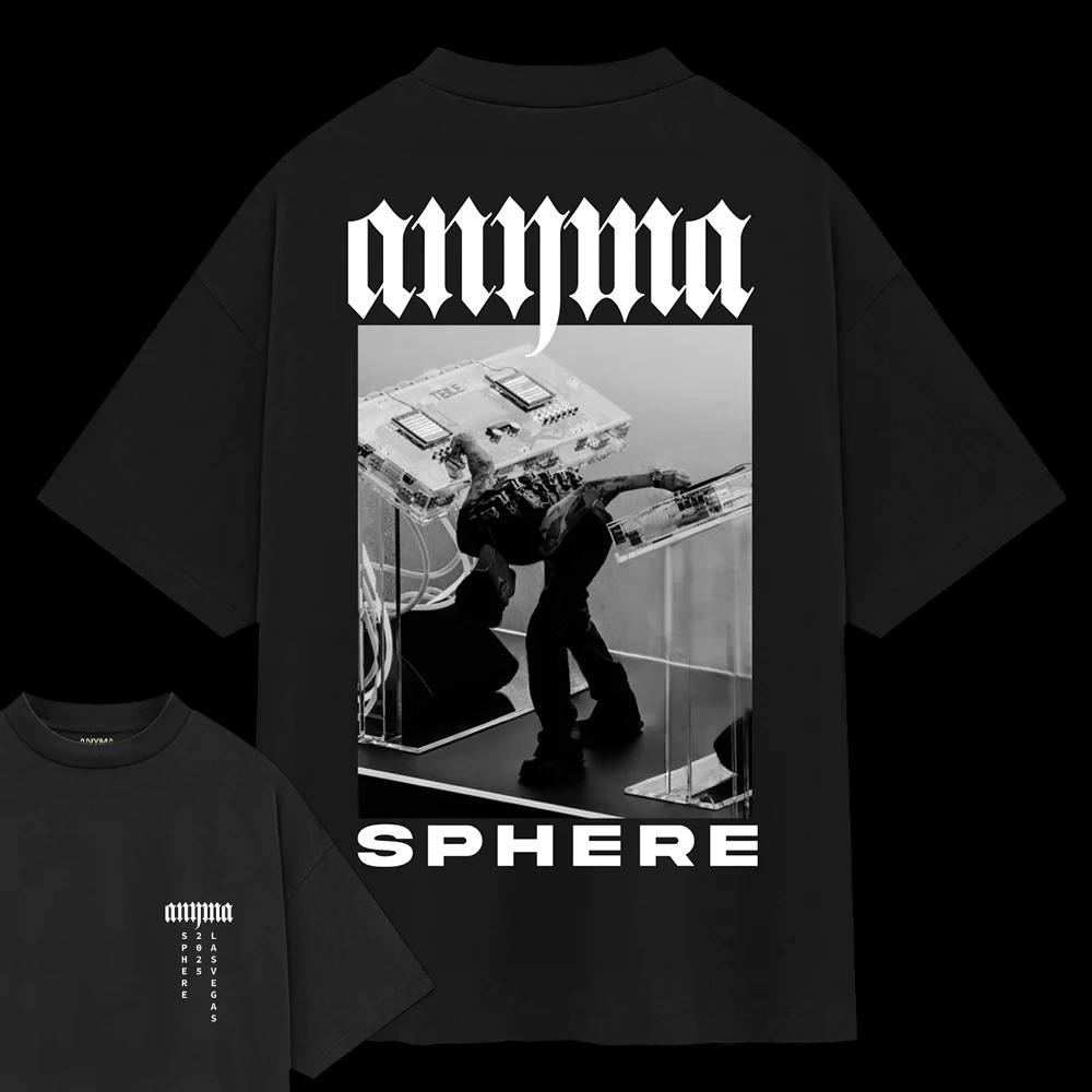 Anyma ADAM X T-Shirt Herren T-Shirts Rundhals Schweißabsorbierend Lässig Sportlich 100% Baumwolle Locker Unisex Tee Übergroß Grafik-T-Shirts