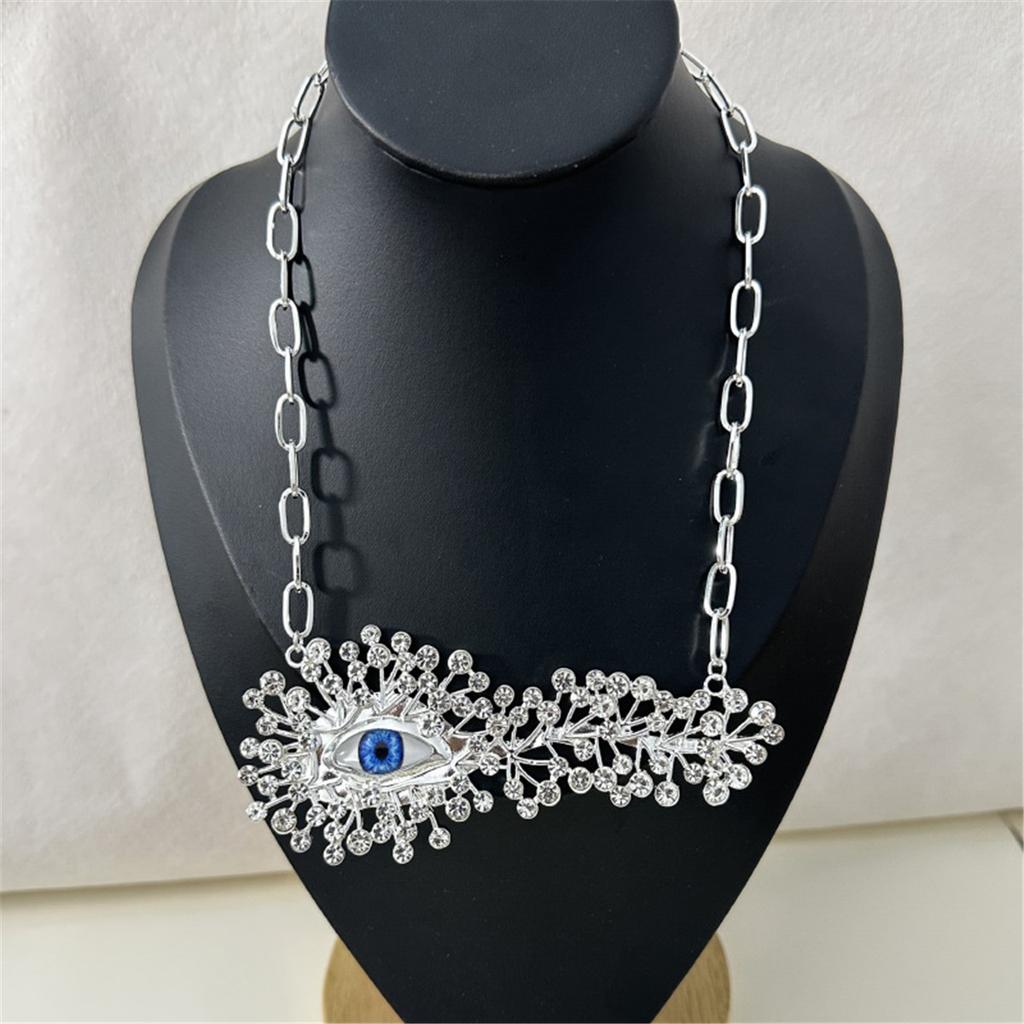 Tooxika French Paris Style Personality Burst Eyes Full Of Diamonds Necklace Light Luxury Senior Sense Of Fashion Runway Collarbone Chain For Women