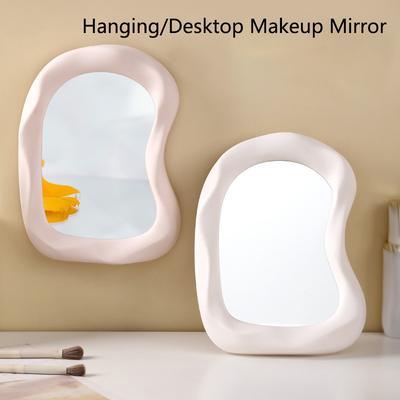 New Hanging/Desktop Makeup Mirror Cream Style Mirrors Cloud Shaped Student Dormitory Bedroom Bathroom Vanity Mirror Pink White