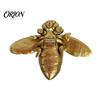 Modern French Style Wall Decor Vintage Gilded Bee Resin Figurine, Lifelike 3D Insect Sculpture with Built-In Light Luxury Home Accents Hook, Tabletop