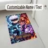 Personalized Crystal Velvet Carpet,Jujutsu Kaisen Custom Printed Name, Plush Area Rug For Home Indoor Decor