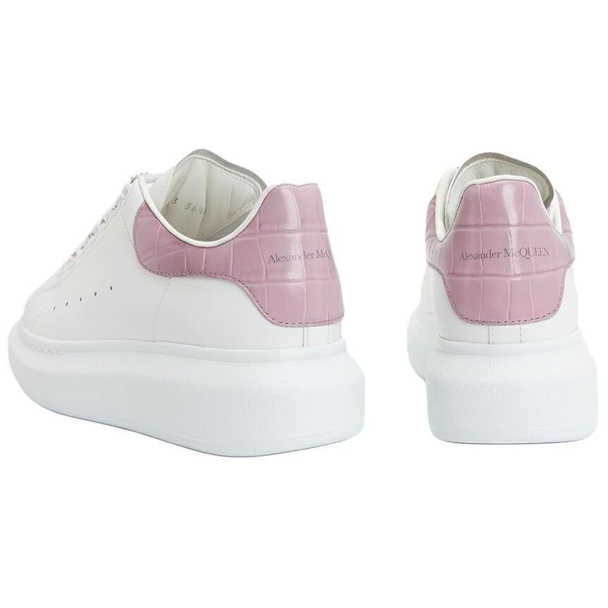 Alexander Mcqueen Leather Low Top Stylish Skateboarding Shoes Women's Pink White 718233WICG68887