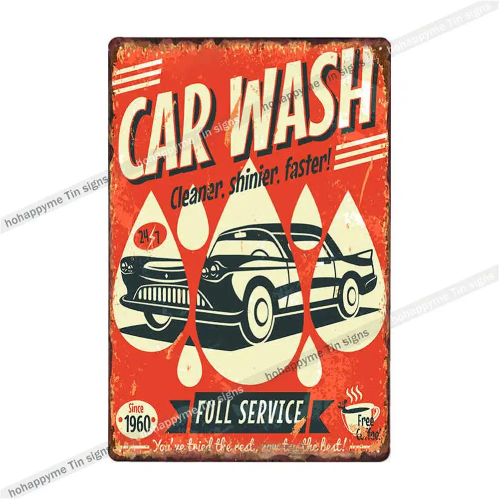 CAR WASH Metal Plaque Signs Vintage Decoration for 4S Shop Gas Station Club Garage Poster Plate Tin Painting Home Decor 20x30cm
