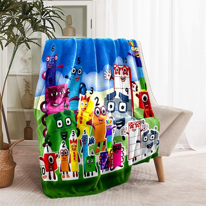 1pc Blanket Numberblocks3 Print Design, Lightweight Blanket for Sofa, Bed- Soft &Warm, Gift for All Seasons like Christmas, Halloween