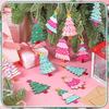 Natural Wood Christmas Hanging Decorations Vintage Inspires Carved Designs Pendant For Indoor Fireplaces Tree