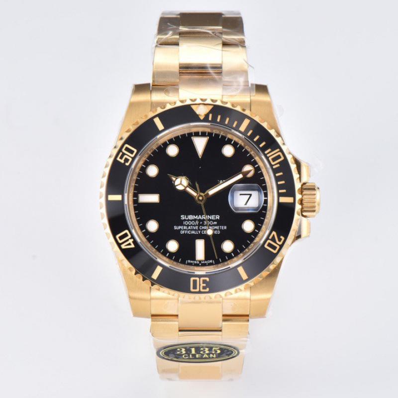 Pánské mechanické hodinky Rolex Submariner zelené a černé