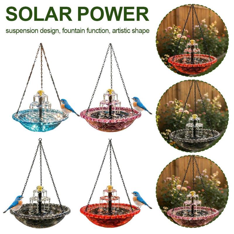 Waterfall Hanging Bird Bath Fountain Garden Courtyard Terrace With Fountain Bird Bathroom With Hook Bird Drinking Tray Outside