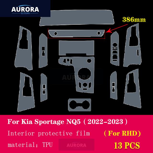 For Kia Sportage NQ5 - Car Interior Navigation Center Console Gear TPU Protective Film Anti-scratch Accessories Refit