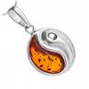 Yin Yang Pendant Silver With Baltic Amber