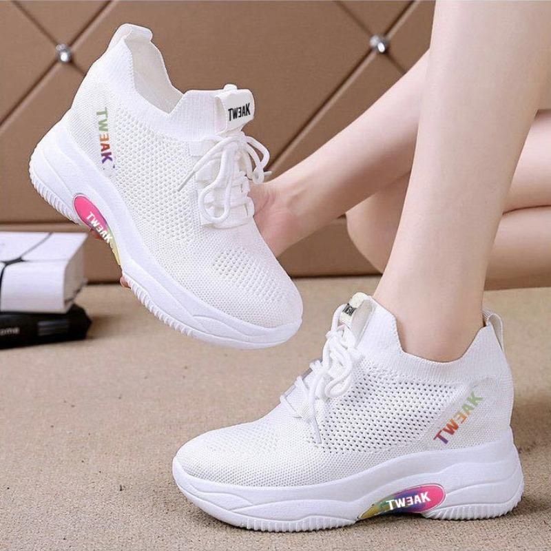 European and American High Rise Sports Shoes 2024 New Thick Sole Versatile Women's Casual Vulcanized Dad Shoes Platform Sneakers