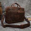 Retro Laptop Briefcase Bag Genuine Leather Handbags Casual 15.6" Business Bag Daily Working Tote Bags Men Male Bag for Documents