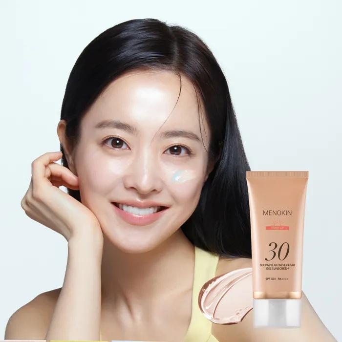 Menokin 30 Seconds Glow & Clear Gel Sunscreen Tone Up 50ml SPF50+ PA++++