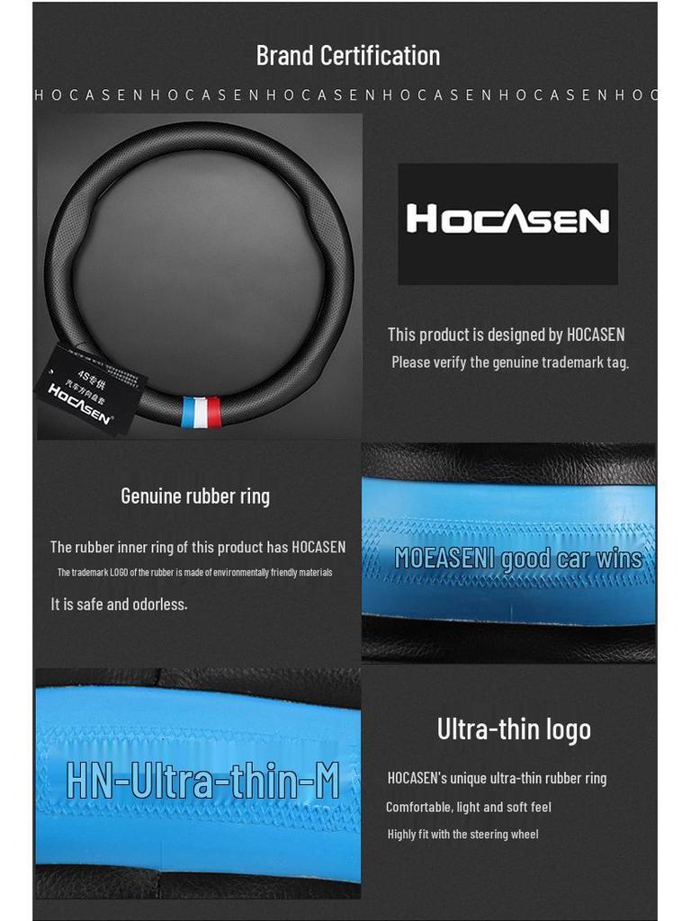 Genuine Leather Steering Wheel & Handlebar Cover for Southeast DX3/DX5/DX7/V5 Lingzhi/Lingyue V3, All-Season Universal Fit