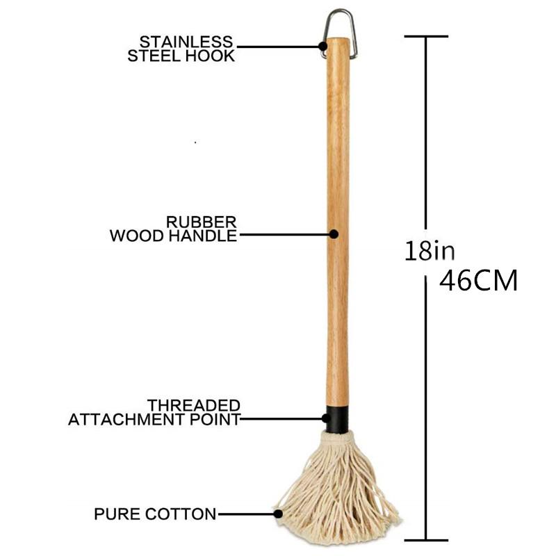 BBQ Grill Marinierpinsel Professionelle Barbecuebürste mit abnehmbarem Bürstenkopf Einfach Einfach zum Eintauchen 18 Zoll 46 cm