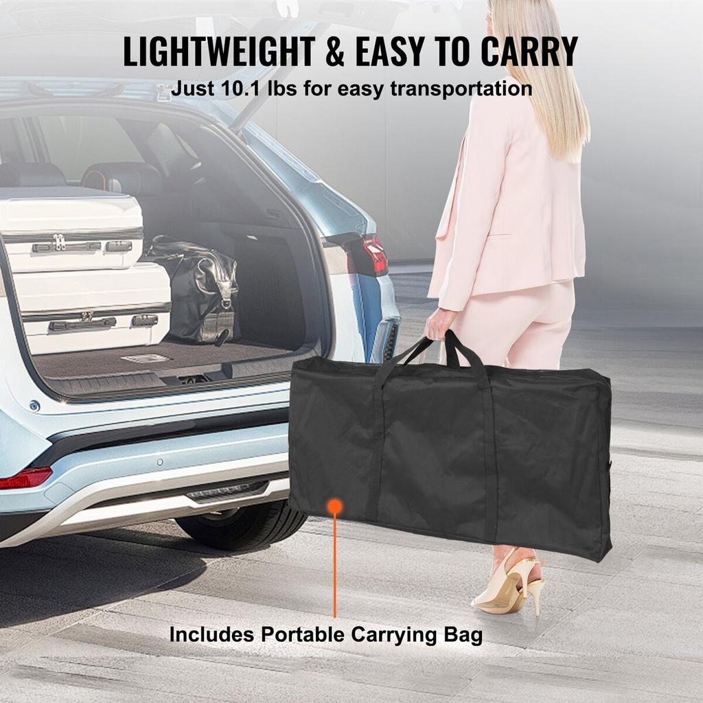 Tavolo Podio Portatile per Fiere, 38,39" x 15,16" x 34,25", Espositore Banco Espositivo Stand Stand Fiera con Parete, Tavolo Bar Promozionale Pieghevole per Vendita al Dettaglio