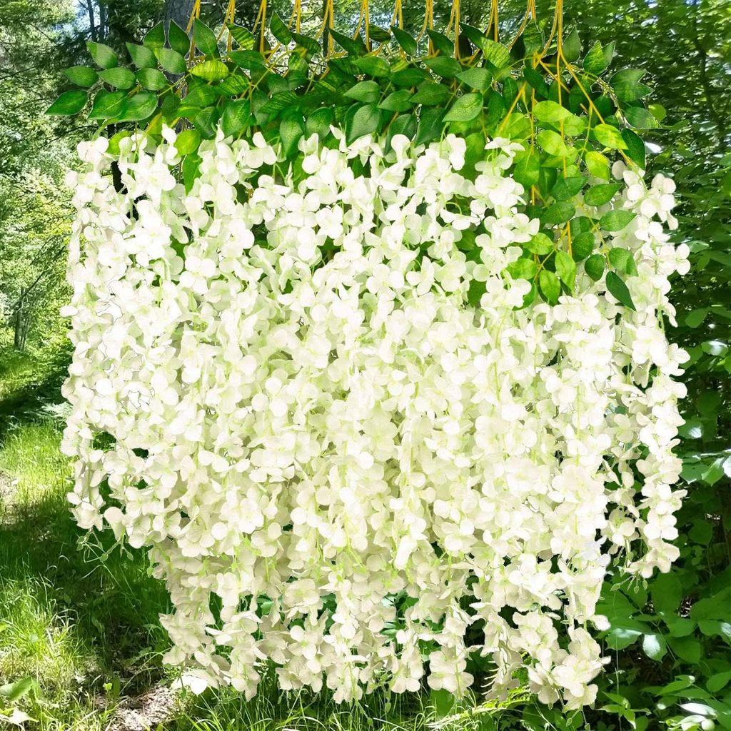 12PCS Artificial Wisteria Flowers, perfect for indoor and outdoor wedding arches, party backdrops and wall decorations.