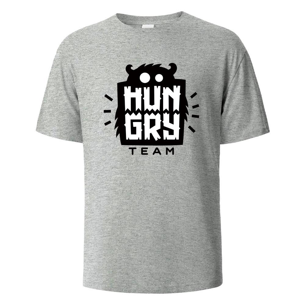 Funny HipHop Hungry Printing Tshirt For Men Wowen 100 Cotton Summer Breathable Tops Oneck Oversize Basic Tees Mens Clothing