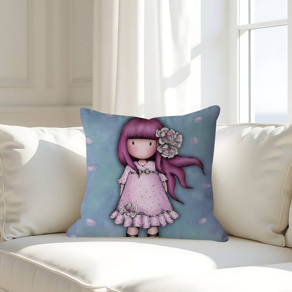 Cute G-Gorjusses S-Santoro Decorative Room Aesthetics Pillow Case Home Decor Bedroom Sofa Bed Couch Pillow Cover 45x45